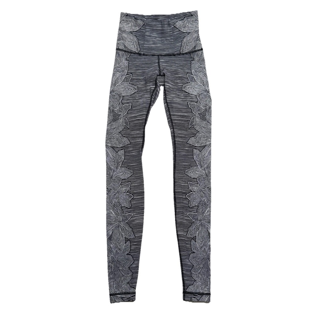 Lululemon Wunder Under Pant Leggings Hi-Rise Dottie Tribe White Black Size‎ 4